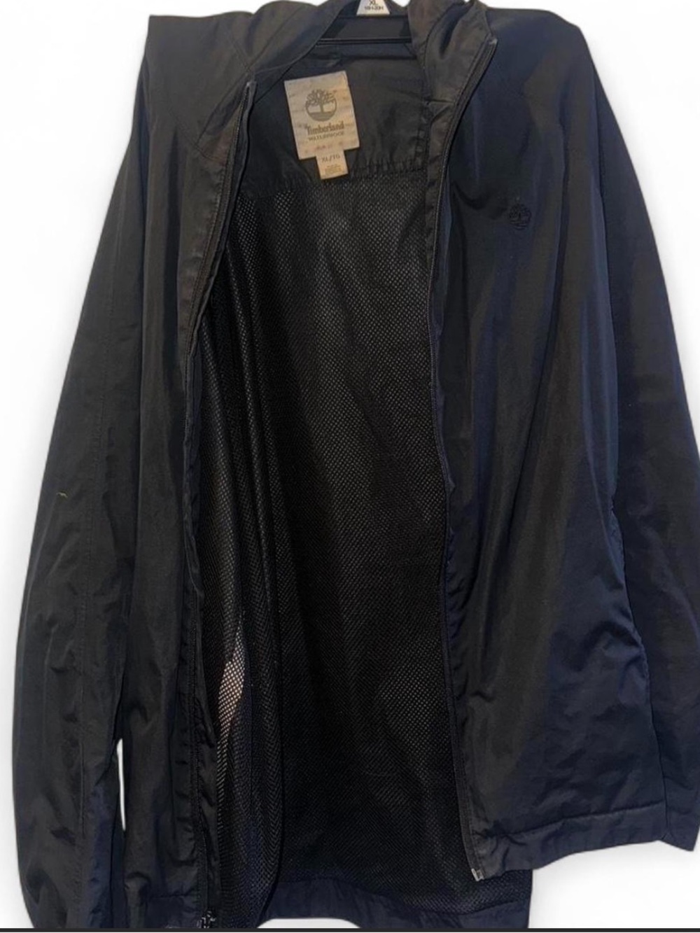 Timberland Men’s Black Hooded Windbreaker with Mesh Lining